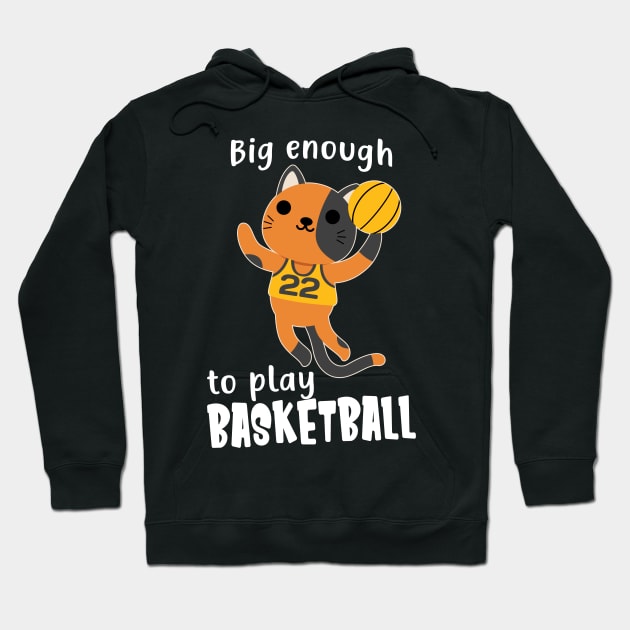 Basketball Cat Funny Kids Sport Animals Hoodie by Foxxy Merch